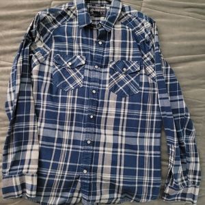 Mens American Rag snap-down long sleeve shirt
